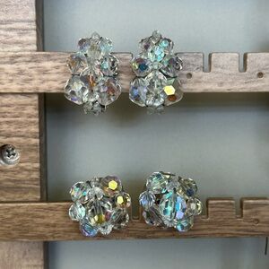 Vintage Crystal Cluster Earrings